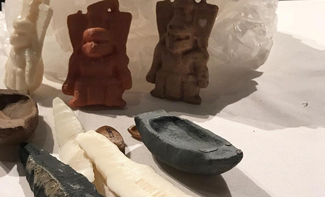 a collection of Mayan artifacts