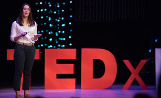 student Madelyn Smith giving a TEDxLSU Talk