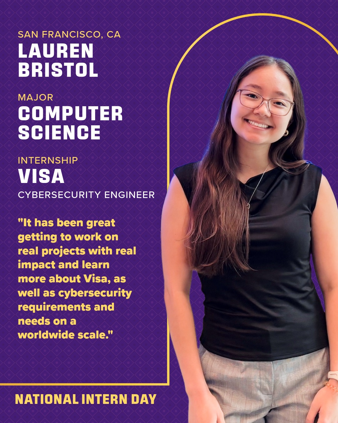 Intern Day photo and quote by Lauren Bristol; text version follows at bottom of page.