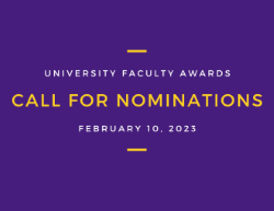 University Faculty Awards Call for Nominations February 10, 2023