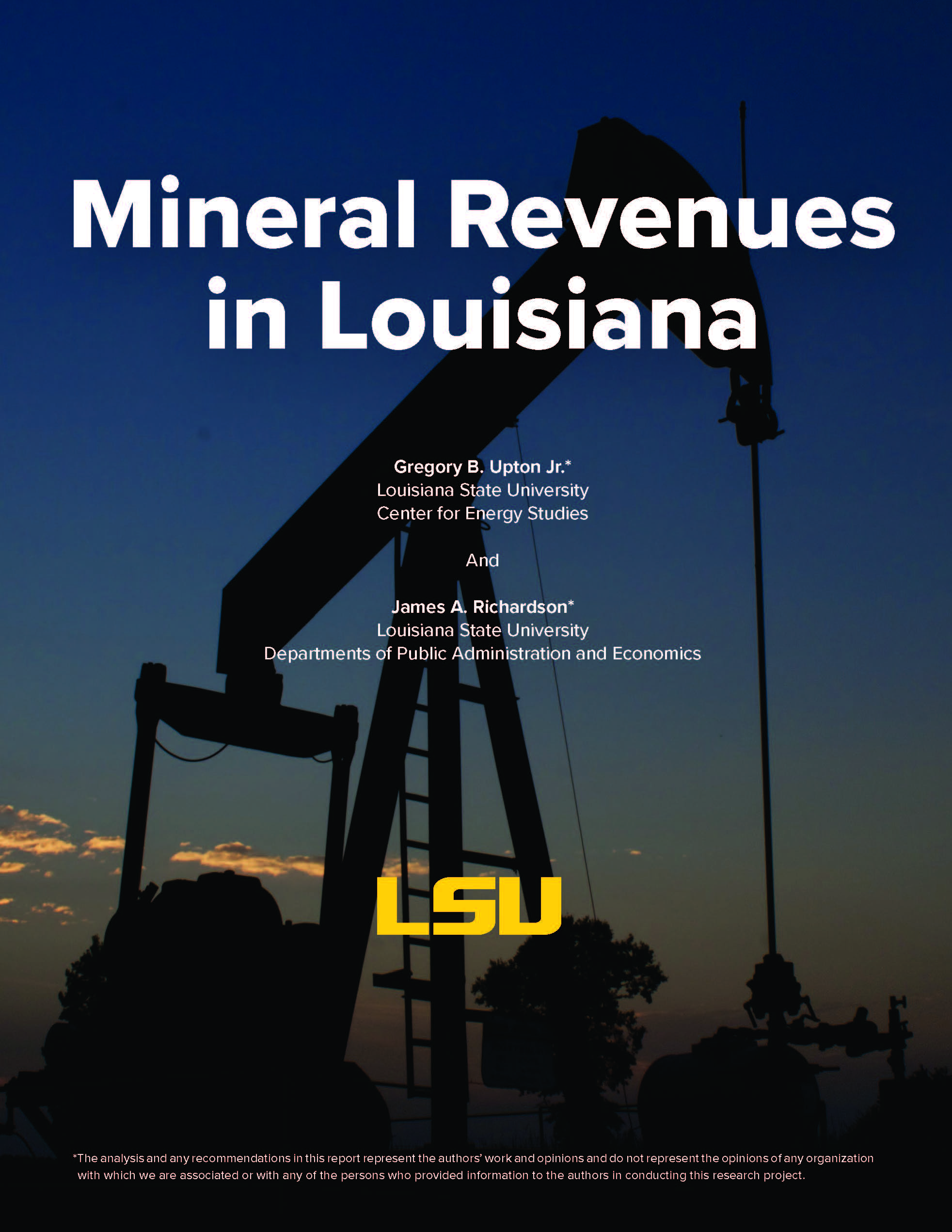 cover of mineral revenues report