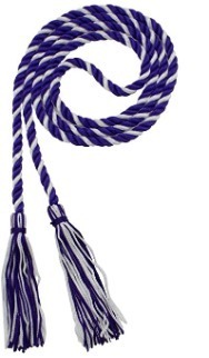 Purple and white spiraled honor cord.