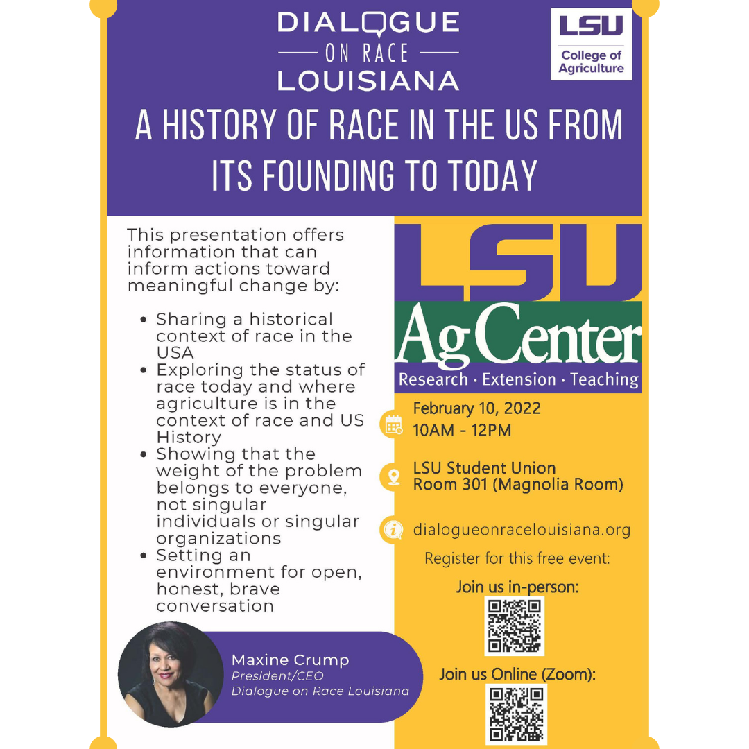Ag Center Dialogue on Race flyer