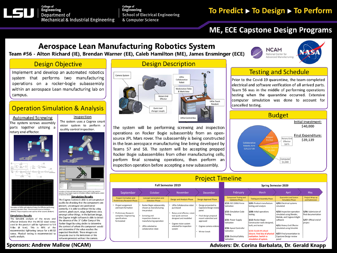 Project 56 Poster: Aerospace Lean Line Robotic System (2020)