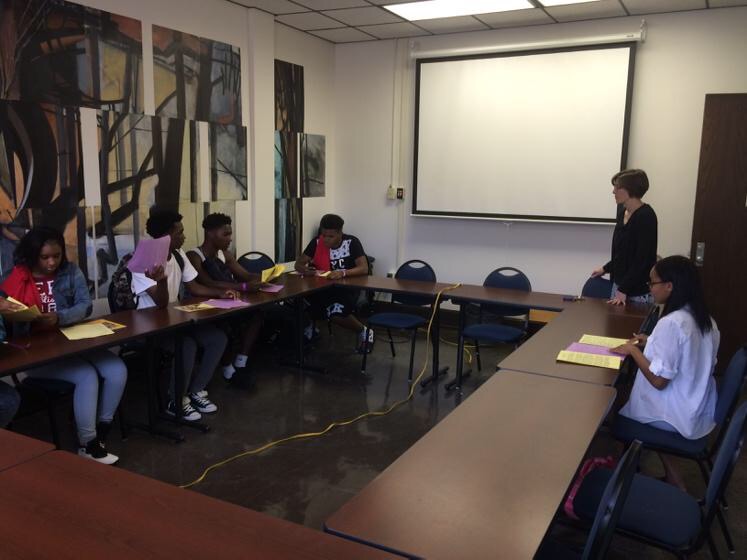 upward bound students in conf room