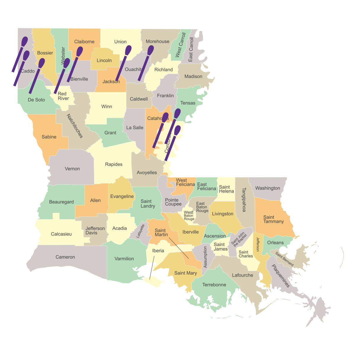 Mobile testing locations in northern Louisiana