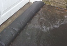 flood barrier deployed with small edge