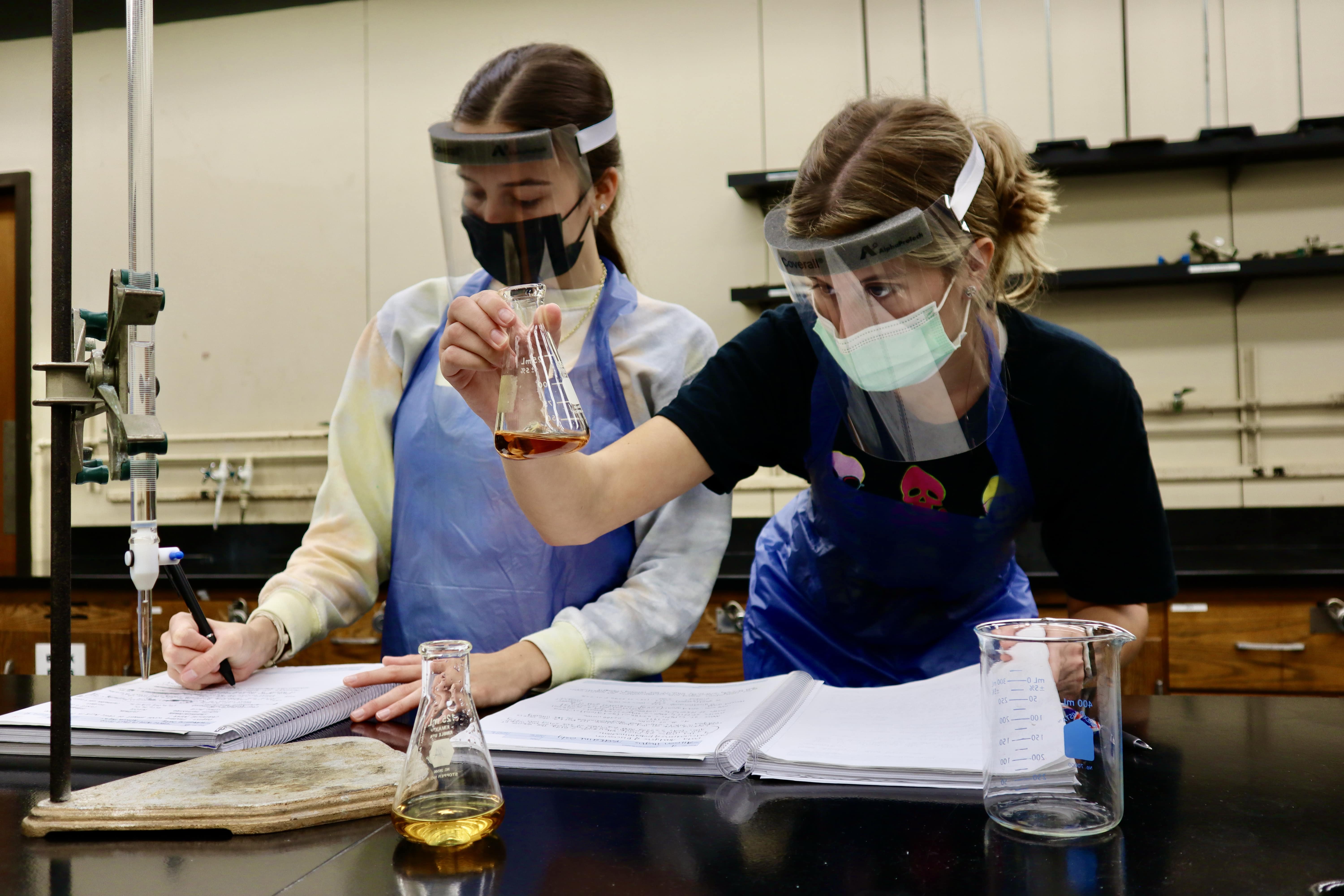 students in the chemistry lab
