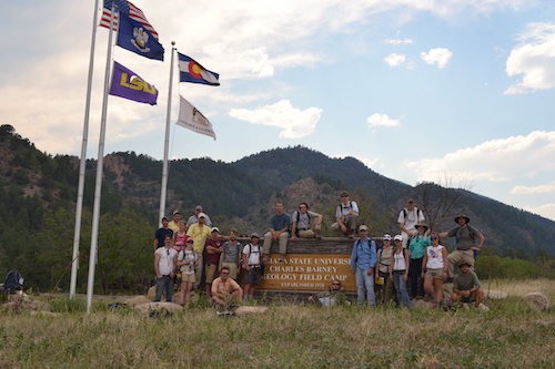 LSU students at the Geology Field Camp entrance