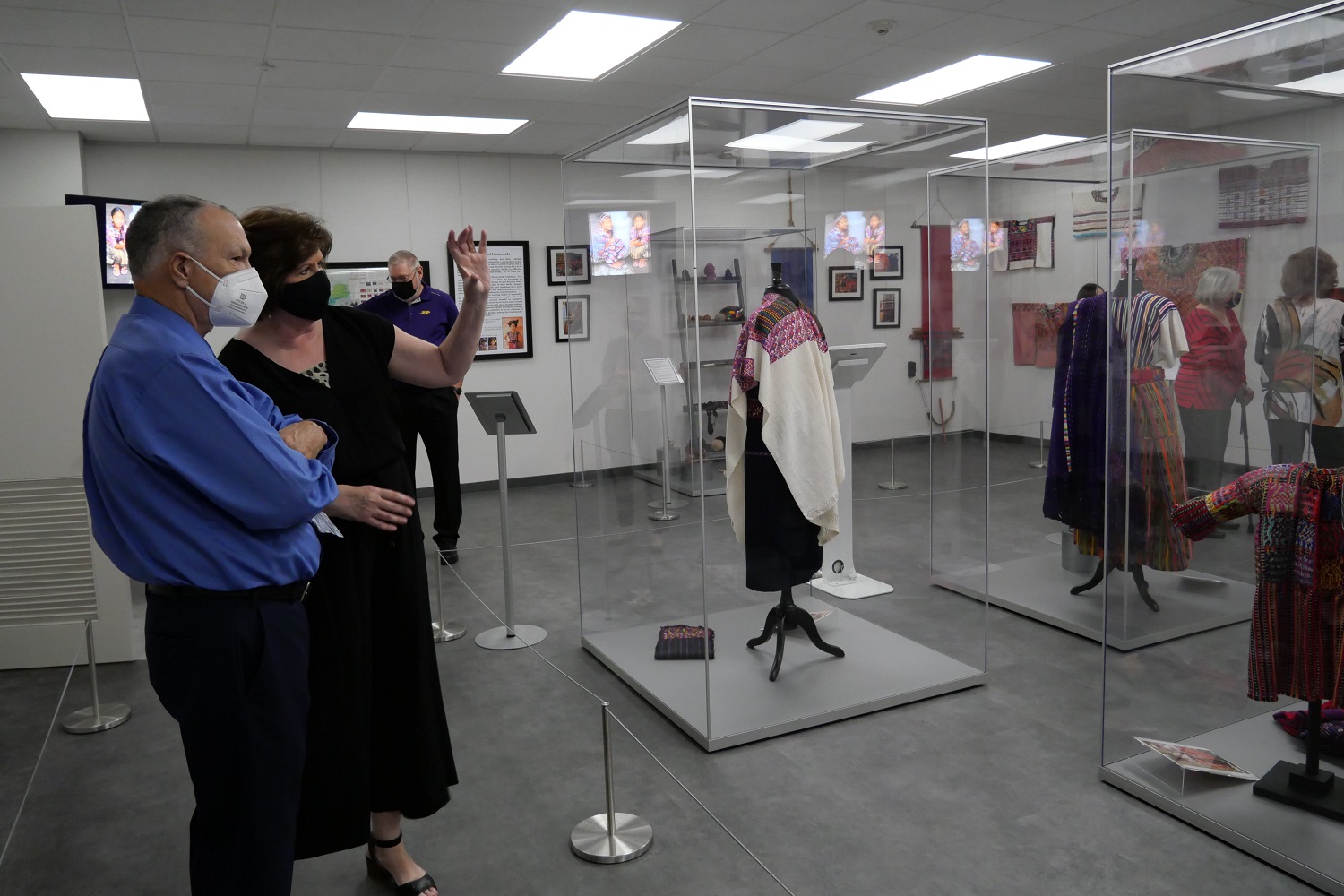 Attendees touring the exhibition