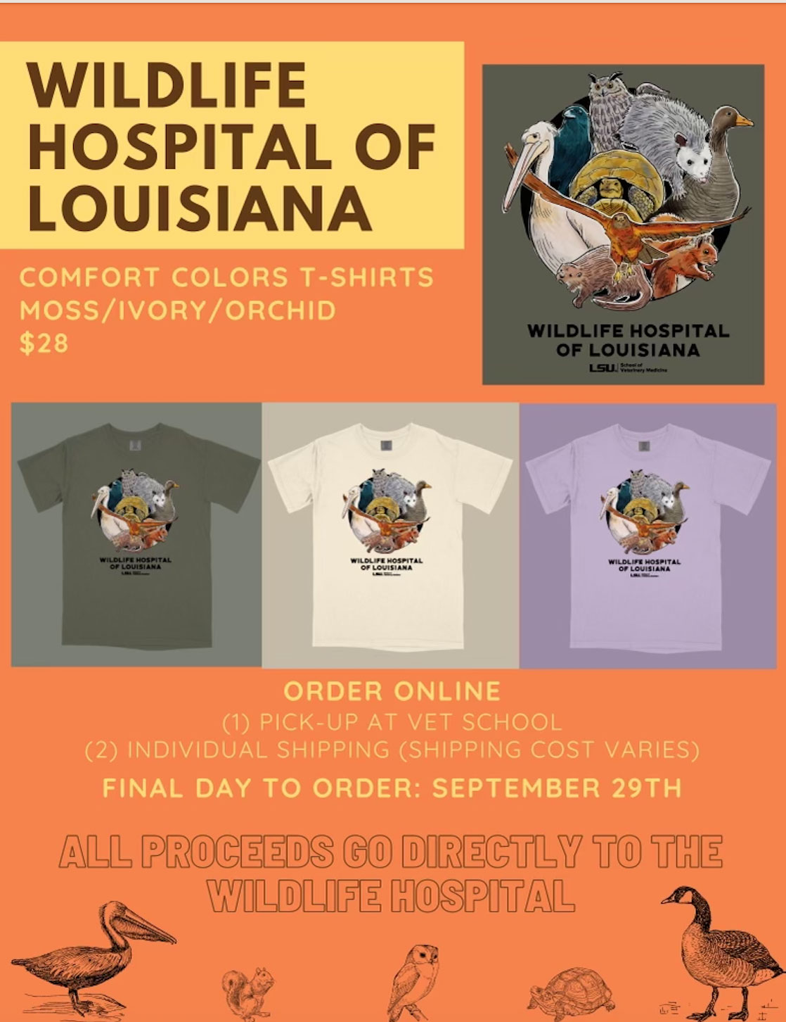 Wildlife Hospital shirt flyer