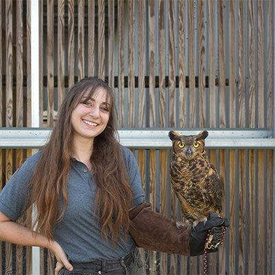 Lilly Smith with owl