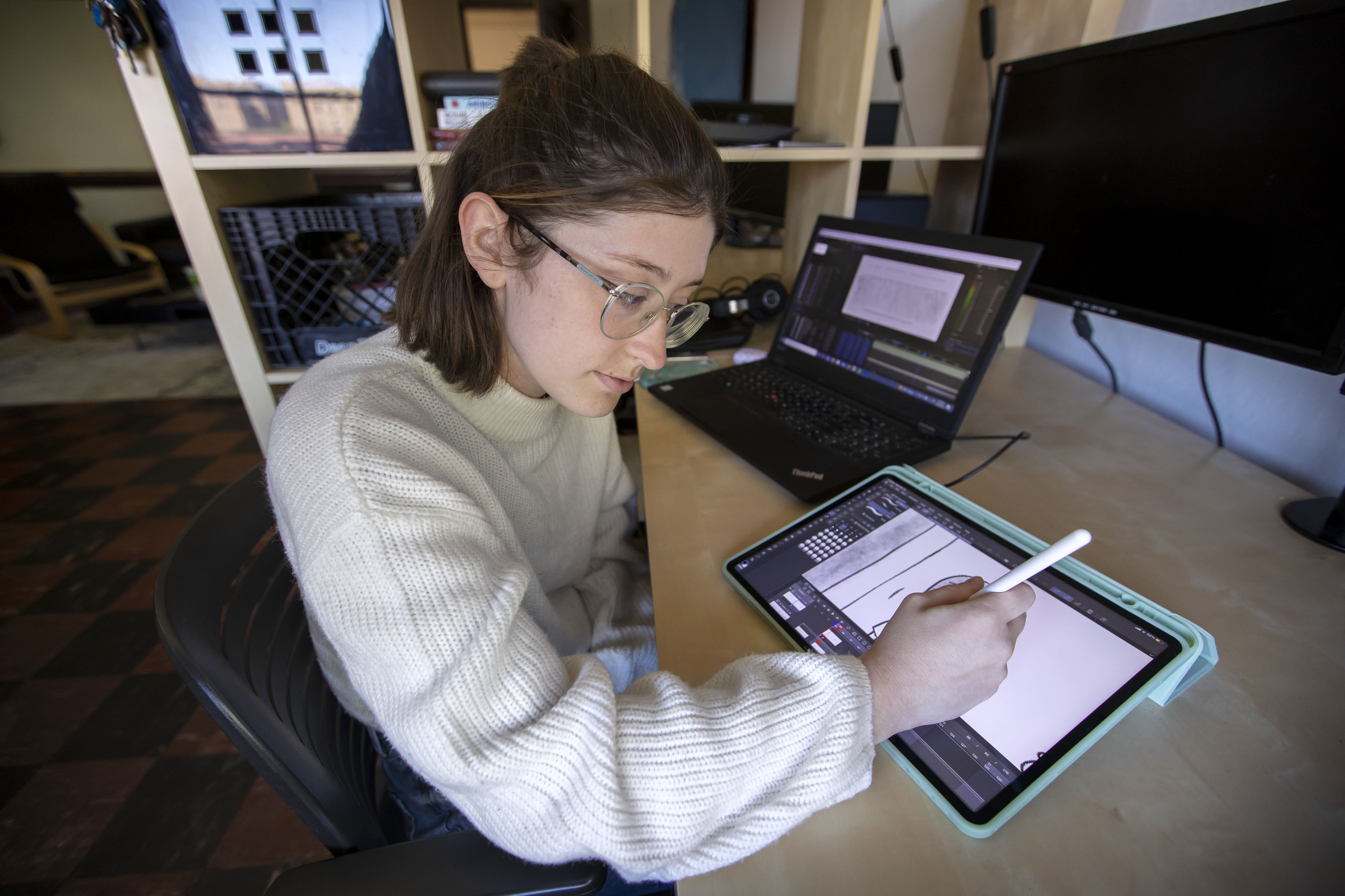 female student on tablet