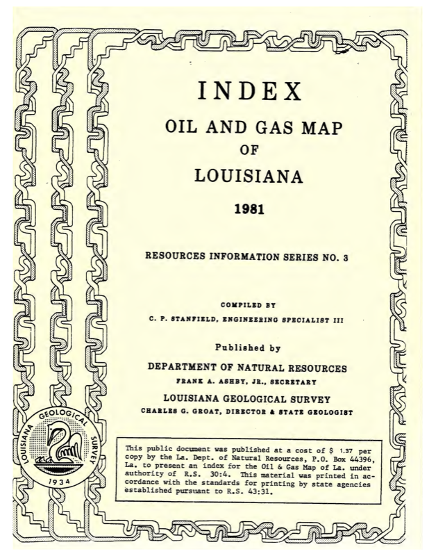 Index Oil and Gas Map of Louisiana, 1981.