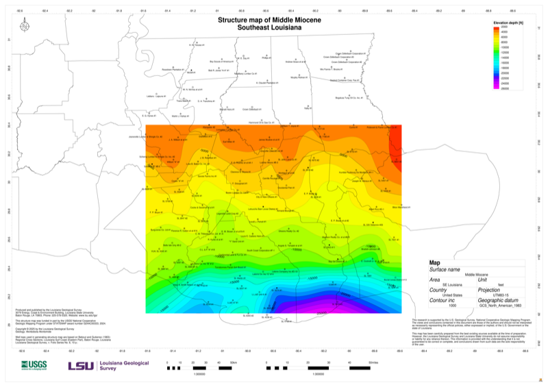 Middle Miocene Structure Map