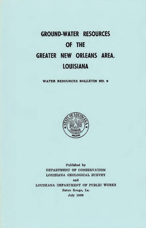 Ground Water in the Geismar-Gonzales Area, Ascension Parish, Louisiana.