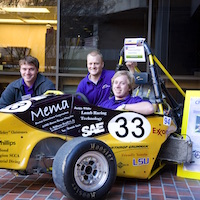Mechanical engineering students build car from scratch.